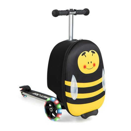 Hardshell Ride-on Suitcase Scooter with LED Flashing Wheels-Yellow