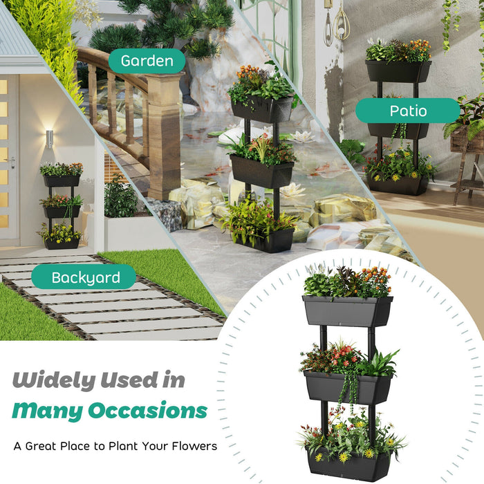 3-Tier Freestanding Vertical Plant Stand for Gardening and Planting Use