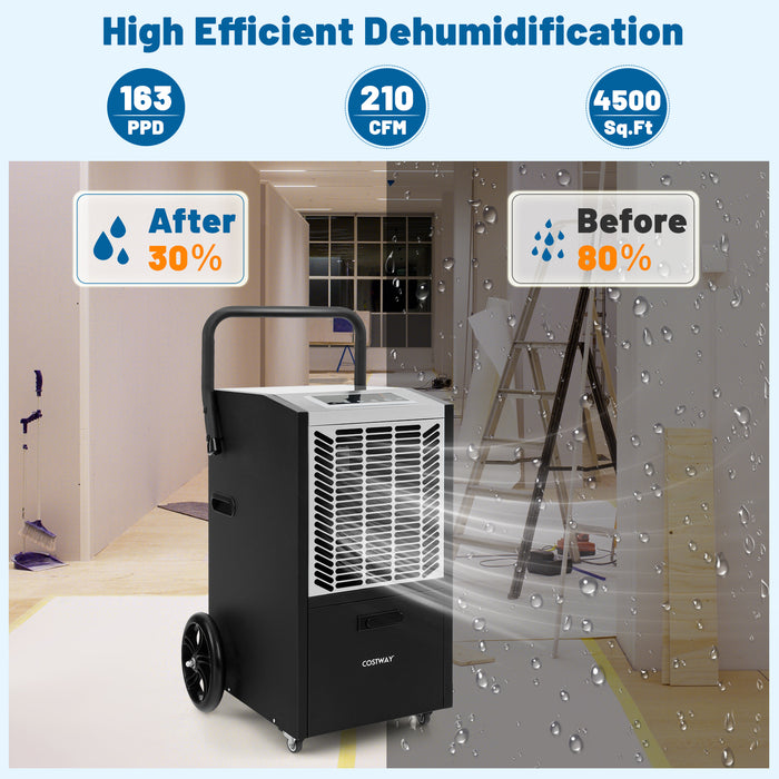 140 Pints Commercial Dehumidifier Crawl Space Dehumidifier with Pump and Drain Hose-White