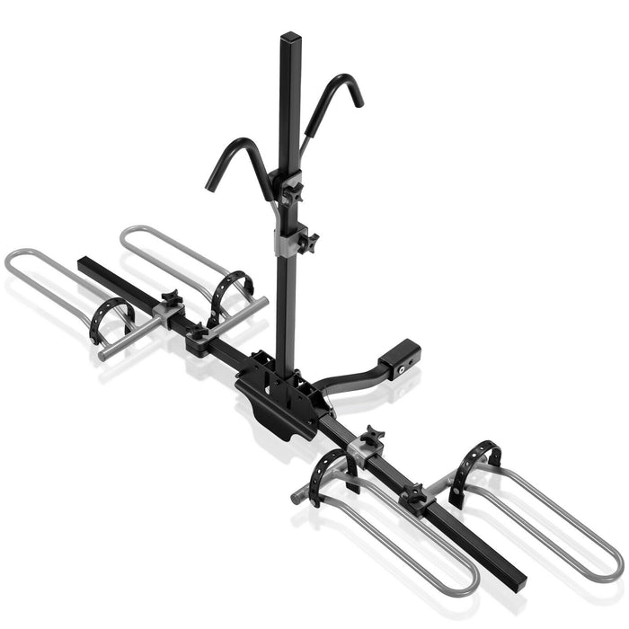 2-Bike Hitch Mount Bike Rack for 1-1/4 Inch or 2 Inch Receiver-Black