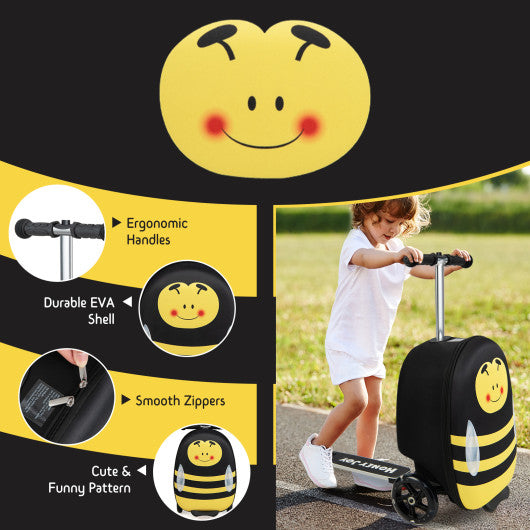 Hardshell Ride-on Suitcase Scooter with LED Flashing Wheels-Yellow