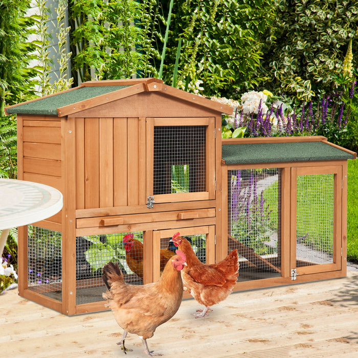 58 Inch Weatherproof Wooden Rabbit Hutch