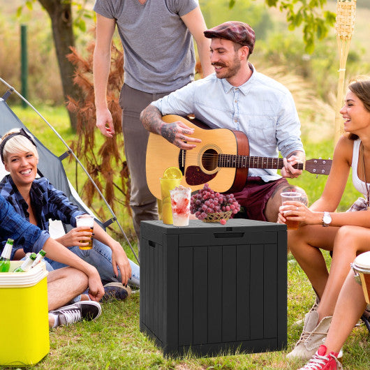 30 Gallon Deck Box Storage Container Seating Tools-Black