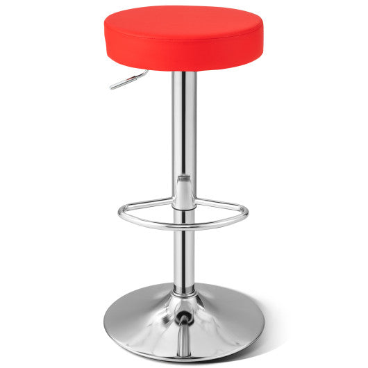 1 PC Round Bar Stool Adjustable Swivel Pub Chair-Red