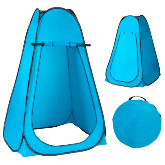 Portable Pop Up Privacy Shower Toilet Changing Room Camping Hiking Tent-Blue