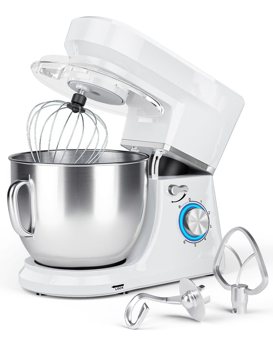 7.5 Qt Tilt-Head Stand Mixer with Dough Hook-White