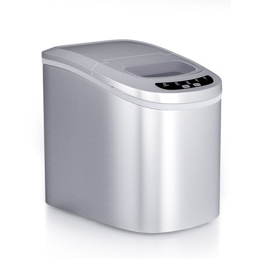 Mini Portable Compact Electric Ice Maker Machine-Silver