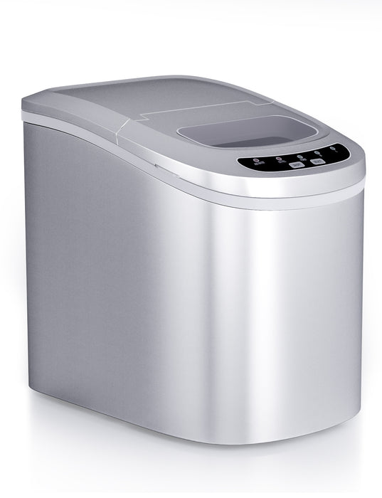 Mini Portable Compact Electric Ice Maker Machine-Silver