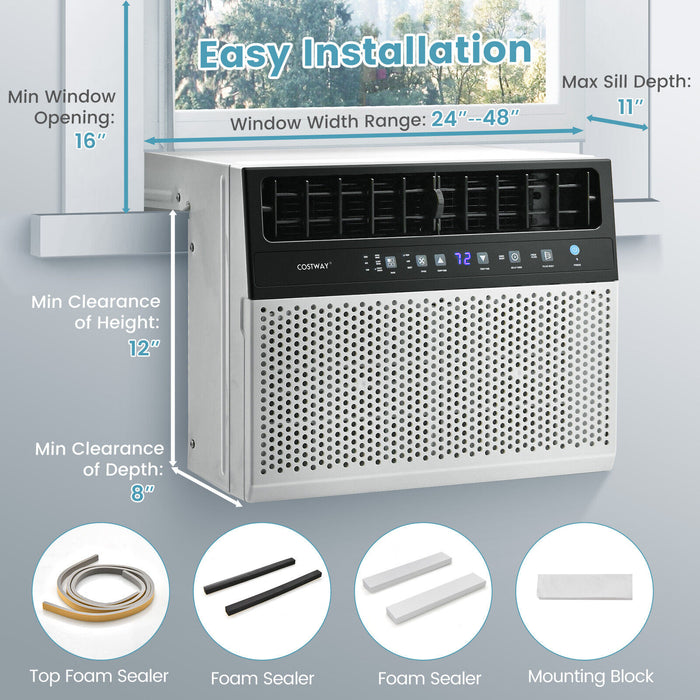 Window Air Conditione with Handy Remote and LED Control Panel-10000 BTU