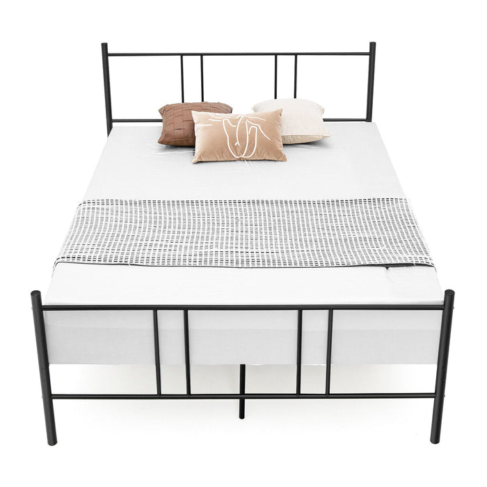 Full/Queen Size Platform Bed Frame with High Headboard-Full Size