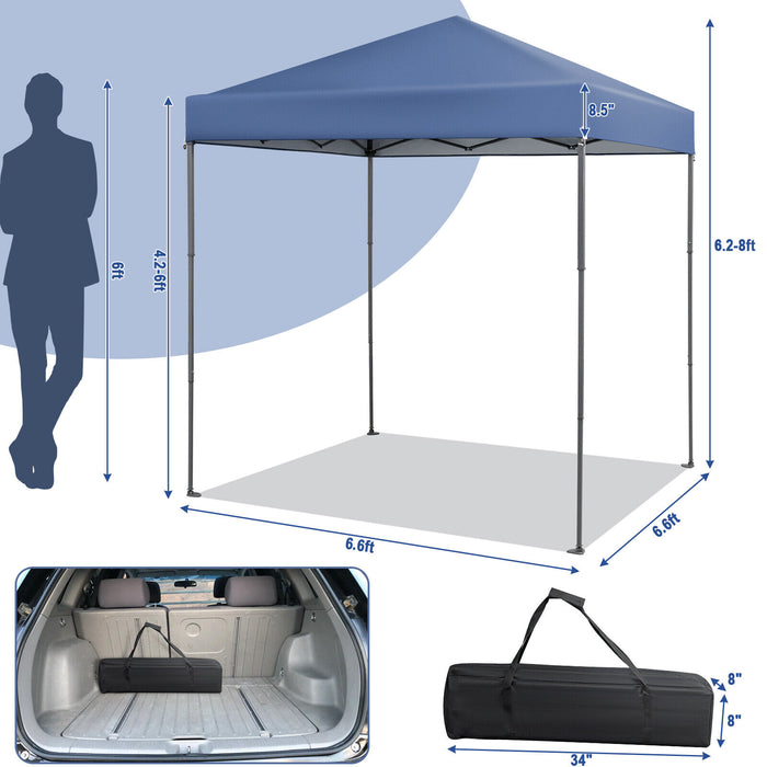 6.6 x 6.6 Feet Outdoor Pop-up Canopy Tent with UPF 50+ Sun Protection-Blue