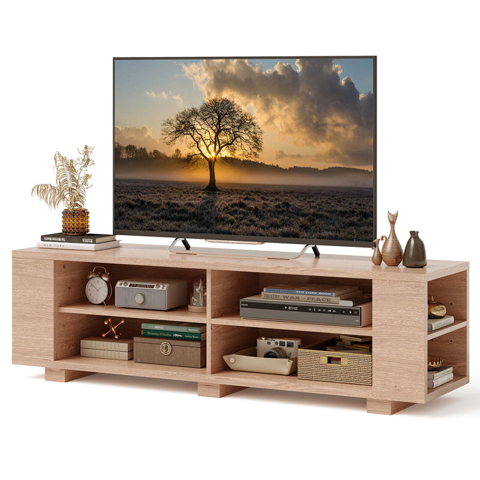 TV Stand Modern Wood Storage Console Entertainment Center-Natural