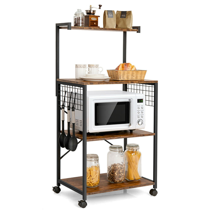 4-Tier Kitchen Bakerâ€™s Rack on Wheels