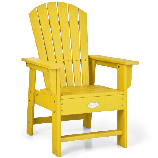 Patio Kids' Adirondack Chair with Ergonomic Backrest-Yellow