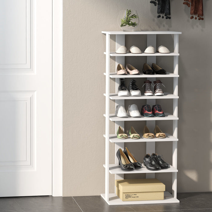 7 Tiers Vertical Shoe Rack for Front Door-White