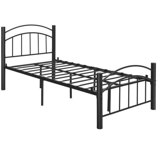 Modern Platform Bed with Headboard and Footboard-Twin size