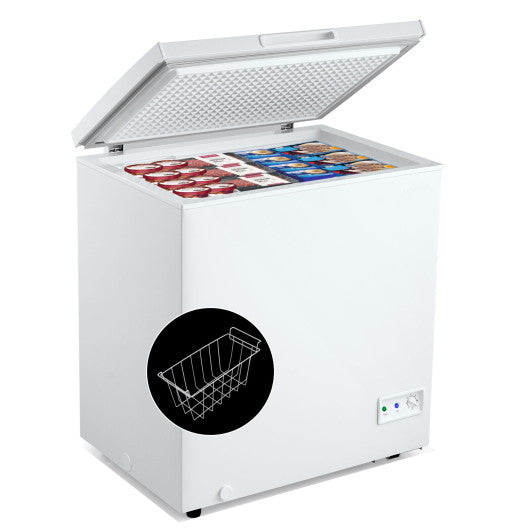 3.5/5 Cu.ft Compact Chest Freezer with Removable Storage Basket-5 Cubic Feet