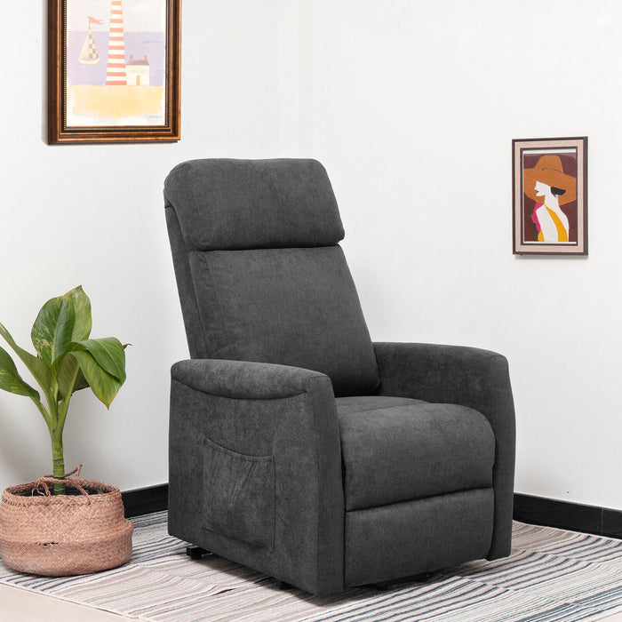 Power Lift Recliner Chair with Remote Control for Elderly-Gray