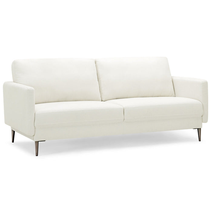 Modern Loveseat with Comfy Backrest Cushions-White