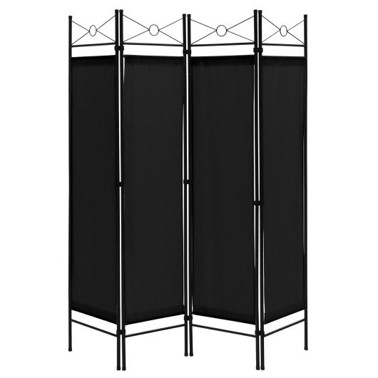 6 Feet 4-Panel Folding Freestanding Room Divider-Black