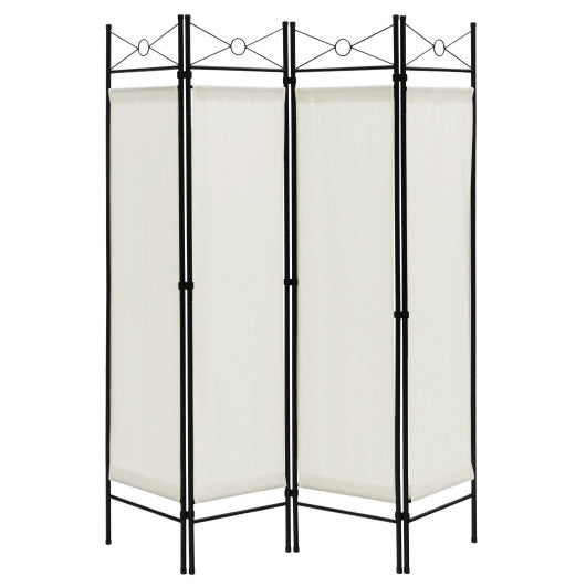 6 Feet 4-Panel Folding Freestanding Room Divider-White