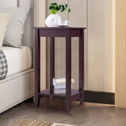 Tall Wooden Sofa End Table Side Table