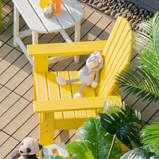 Patio Kids' Adirondack Chair with Ergonomic Backrest-Yellow