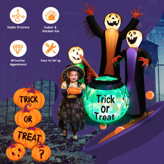 8 Feet Halloween Inflatable Witch Decor with Bright LED Lights