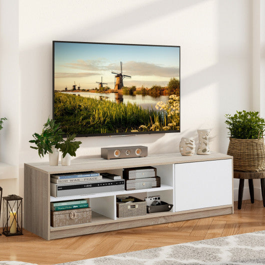 63 Inch TV Stand with Push-to-Open Door Cabinet for TVs up to 75 Inch