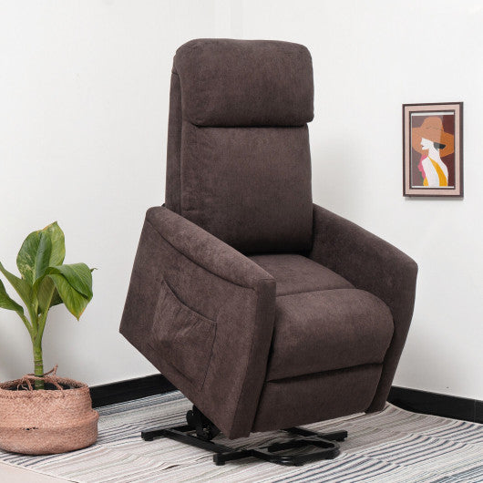 Power Lift Recliner Chair with Remote Control for Elderly-Brown