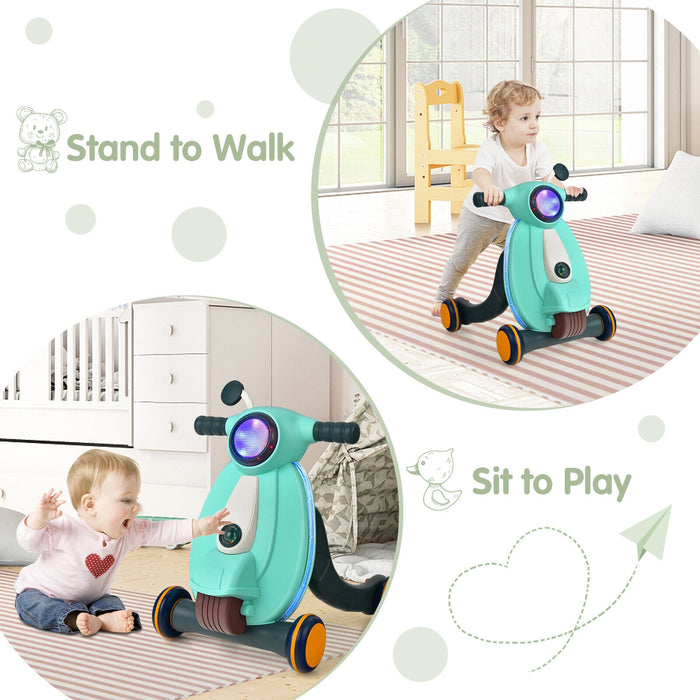 2-in-1 Baby Sit to Stand Learning Walker with Lights and Sounds-Green