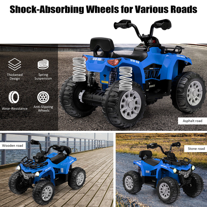 12V Kids Ride On ATV 4 Wheeler with MP3 and Headlights-Blue