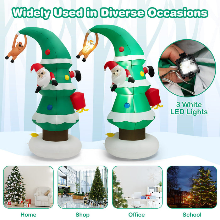 8 Feet Inflatable Christmas Tree with Santa Claus