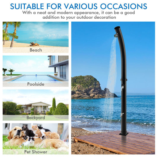 7.2 Feet Solar-Heated Shower with 360Â° Rotating Shower Head