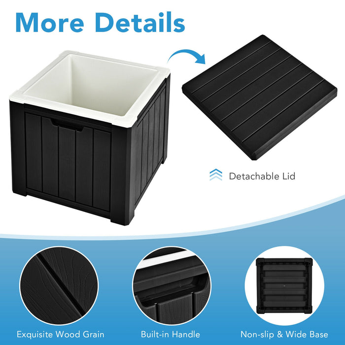 10 4-in-1 Gallon Storage Cooler for Picnic and Outdoor Activities-Black