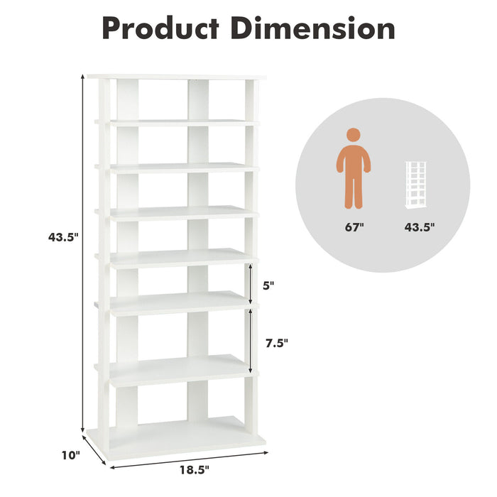 7 Tiers Vertical Shoe Rack for Front Door-White