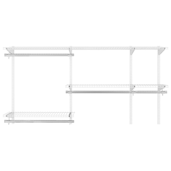 Custom Closet Organizer Kit 3 to 5 Feet Wall-Mounted Closet System with Hang Rod-White