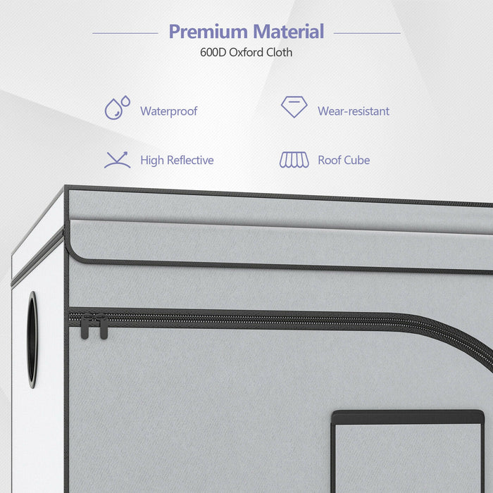 4 x 8 Grow Tent with Observation Window for Indoor Plant Growing-Gray