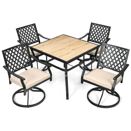 5-Piece Outdoor Patio Dining Set with Soft Cushions