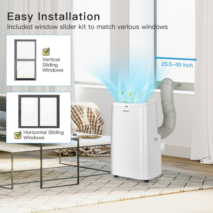 9000BTU 3-in-1 Portable Air Conditioner with Remote-White