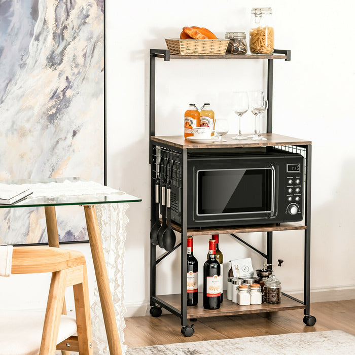 4-Tier Kitchen Bakerâ€™s Rack on Wheels