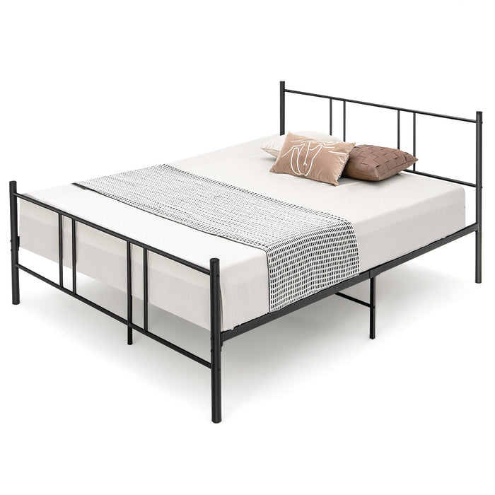 Full/Queen Size Platform Bed Frame with High Headboard-Full Size