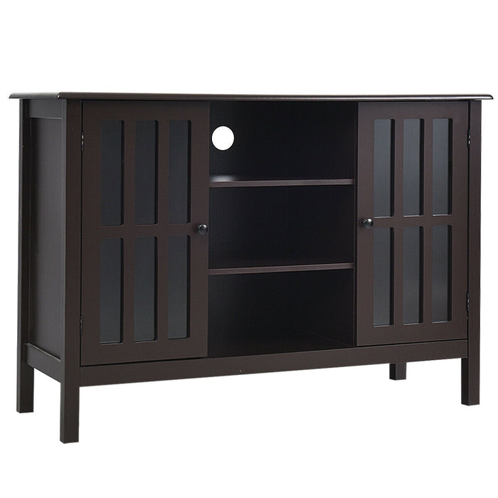 Wooden TV Stand Console Cabinet for 50 Inch TV-Brown