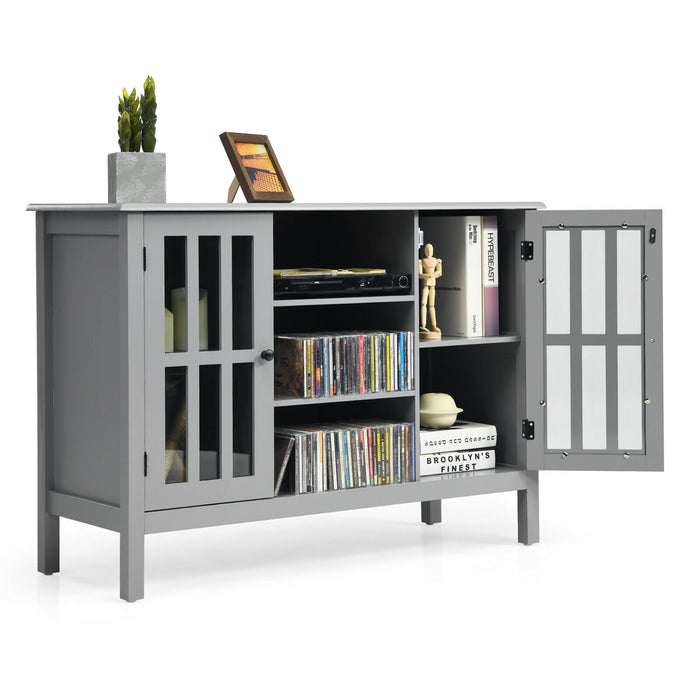 Wooden TV Stand Console Cabinet for 50 Inch TV-Gray