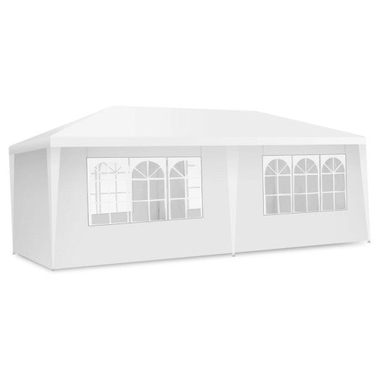 10 x 20 Feet 6 Sidewalls Canopy Tent with Carry Bag-White