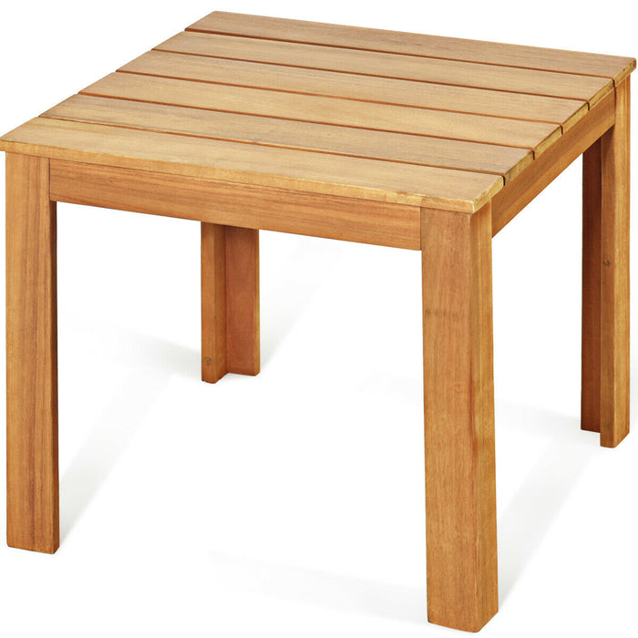 Wooden Square Patio Coffee Bistro Table-Natural