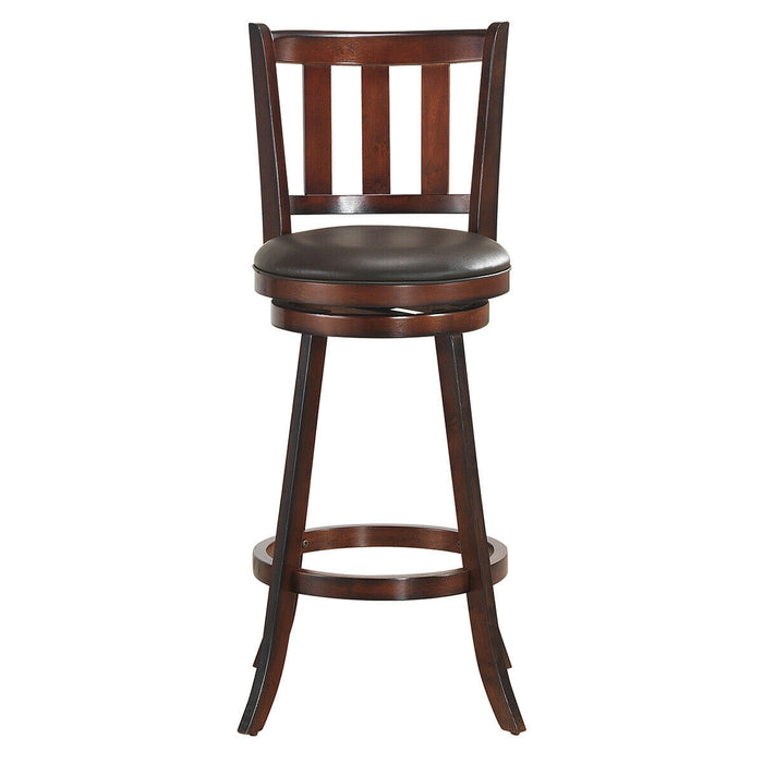 2 Pieces 360 Degree Swivel Wooden Counter Height Bar Stool Set with Cushioned Seat-31 inches