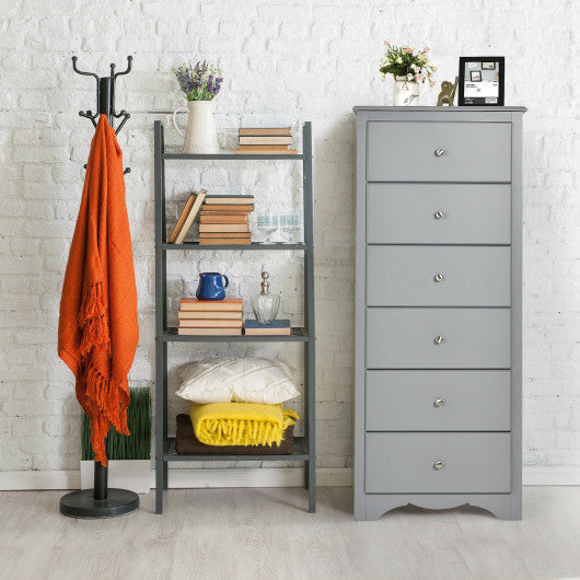 6 Drawers Chest Dresser Clothes Storage Bedroom Furniture Cabinet-Gray