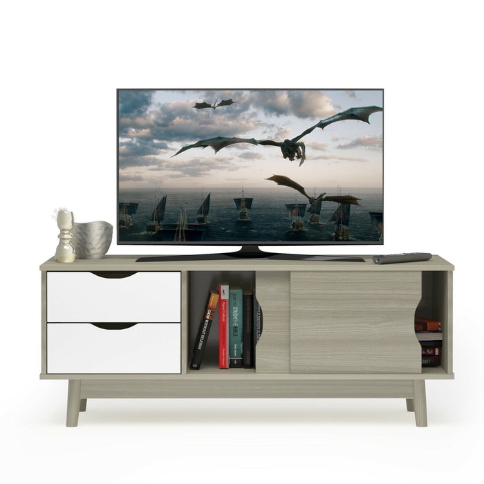 TV Stand for TV up to 60 Inch Media Console Table Storage with Doors-Gray