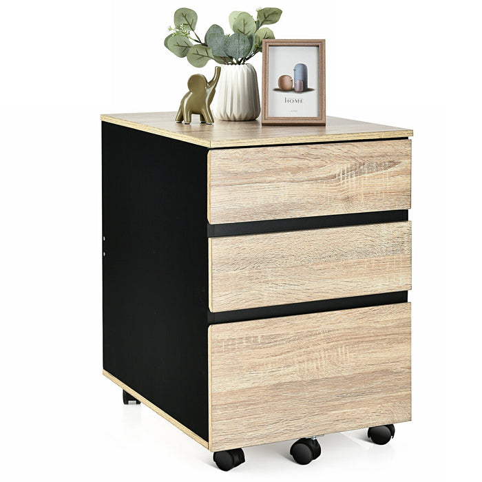 3-Drawer Mobile File Cabinet for Home Office